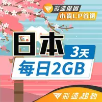 在飛比找momo購物網優惠-【飛速移動】日本3天｜每日2GB 高速流量吃到飽(旅遊上網卡