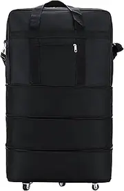 [Wedhapy] Wheeled Duffle Bag Large Capacity Expandable Foldable Suitcase with 360 ° Roating Wheels Waterproof Oxford Wheeled Holdall Multifunction Travel Bag