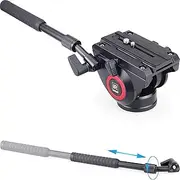 H80 Video Fluid Head Hydraulic Damping for DSLR Tripod Monopod Bird Watching 2 Sections Handle Panoramic Head 360