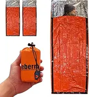 Portable Emergency Blanket & Bivvy Sack Thermal Sleeping Bag - 2 Pack
