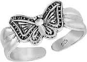 [AeraVida] Lively Wonder Butterfly Detailed .925 Sterling Silver Pinky or Toe Ring