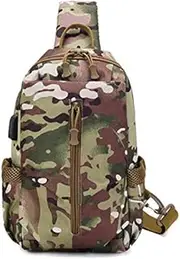USB Tactical Bag Oxford Waterproof Chest Bag Shoulder Bag Crossbody Bag Fashion Leisure Hand Bag (Color : Italian Camo.)