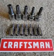 NEW CRAFTSMAN 12 Pc 1/4 & 3/8" Drive Tamperproof Torx Bit Driver Socket Set