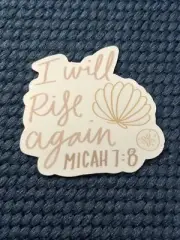 I Will Rise Again Sticker - Faith Bible Verse Decal Hydroflask Laptop