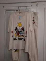 NWT DISNEY PLUS SIZE 3X WOMEN'S MICKEY & MINNIE MOUSE SUNSHINE "BE HAPPY" 2)...