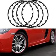 Wheel Rim Protector 16-20 Inch Wheels Rim Protector ， Alloy Wheel Protector Tyre Guard，Universal Tire Rim Guard Fits for Te-SLA Model 3，Car Refit Trims Kit, Set of 4