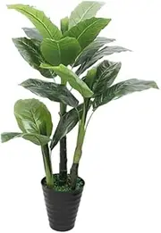 Artificial Trees Artificial Tree in Plastic Nursery Pot Fake Tropical Split Leaf Plant for Living Room Decor Fake Plants Fake Tree (Size : 150cm)
