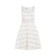[Giambattista Valli] Giambattista Valli-Ivory Gold Buckle Polyamide Midi Dress-Donna 40 IT