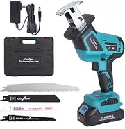 [blayram] Battery Reciprocating Saw 21 V, Replacement for Makitta, 2-Speed Mode Cordless Reciprocating Saws (Brushless Motor), with 2Ah Battery and Charger and 4 Saws for Cutting PVC/Wood/Metal