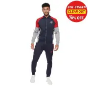 Crosshatch Brayden Mens Tracksuit Casual Comfort Two Piece Activewear Set Navy