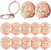 GlikCeil 12 Pcs Christmas Bible Verse Gifts for Women Christian Compact Mirrors Bulk Inspirational Religious Gift Christian Gifts for Coworkers Teacher Employees Travel Church Scripture Party Gift