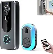 Smart WiFi Doorbell & Security Cam in One, Live View and Two-Way Audio, Motion Alerts, Auto Snapshots and Local Recordings,A
