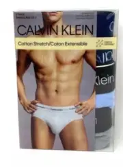 NIB Men’s 3pk Of Calvin Klein Cotton Stretch Hip Briefs. Sz X-Large. Blue/gray