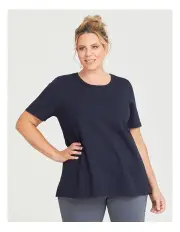 [Taking Shape] Organic Swing Short Sleeve Tee in Navy