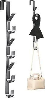 Coat Hanger for Door | Carbon Steel Sturdy Coat Hanger Over The Door | Space-Saving Storage Hook, Multifunctional Vertical Design Clothes Hanger for Bedroom, Dormitories, Cabinets