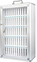 Cell Phones Storage Cabinet,Aluminum Alloy Phone Storage Box,Easy-to-Carry Mobile Phone Storage Box,Mobile Phone Safe Box for Corporate Meeting Rooms,Large Space (Color : Silver, Size : 60)