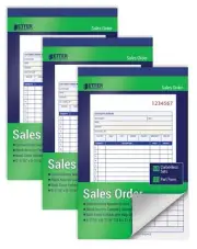 Large Sales Order Books 3 Pack 2-Part Carbonless White/Canary Yellow 5-7/16 x...