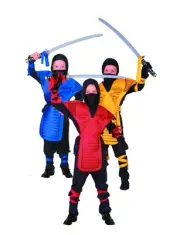 DRAGON NINJA MASTER CHILD BOY COSTUME JAPANESE ASSASSIN SHINOBI KIDS BLUE RED