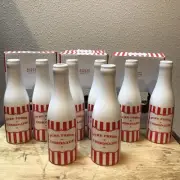 SET 8 ROBERT GORDON AUSTRALIA VINTAGE CARNIVAL PARTY STRIPE PORCELAIN BOTTLE NEW
