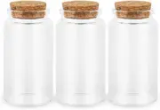 3PC100ML Empty Glass Jars with Cork Stoppers for DIY Art Crafts Projects Decorat