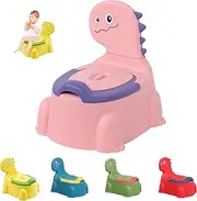 Kids Potty Seat - Dinosaur Potty Training Seat with Lid, Comfortable Toddler Toilet Seat for Boys and Girls Aged 1-6 Years Old(Pink)