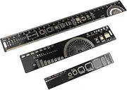 HALJIA 3PCS PCB Ruler 25cm 20cm 15cm 6.3/7.87/10.23 inch PCB Printed Circuit Board Ruler Multifunctional PCB Ruler Measuring Tool Capacitor IC DIY Kit for Arduino Electronic Engineers Makers