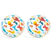 2x Intex 51cm Lively Print Balls Beach Toy Kids 3y+ Pool Party Water Play Assort