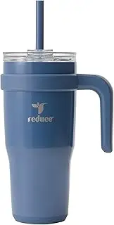 REDUCE 24 oz Tumbler with Handle - Vacuum Insulated Stainless Steel Travel Mug with Sip-It-Your-Way Lid and Straw - Keeps Drinks Cold up to 24 Hours - Sweat Proof, Dishwasher Safe - OG Mineral Blue