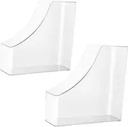 NUOBESTY 2pcs Box File Storage Box Desk Organizers Accessories Desktop Document Rack Clear Magazine File Holder Folder Holders for Shelves Organiser Magazine Folder Bins Plastic Transparent