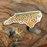 North Carolina Brown Trout Skin Pattern Die Cut Sticker Water Fade Proof Fish