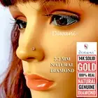 2.2mm Real VVS Diamond Solitaire Lip Labret Nose Screw Piercing Stud Ring 14k G