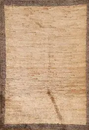 Thick-Plush Bordered Contemporary Oriental Area Rug Handmade Foyer Carpet 4x6