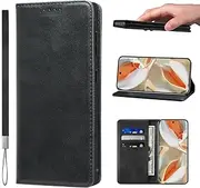 [LANJLM] Google Pixel 9/9 Pro Case with Wrist Strap PU Leather Pixel 9 Wallet Case Card Holder Shockproof Google 9 Pro Flip Cover - Black