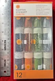 Martha Stewart Halloween Glitter 12 Pack #40-34037; Glitter, Microbeads, Tinsel