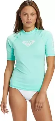 Roxy Women's Rash Guard Whole Hearted UPF 50+Short Sleeve Rashguard, Medium