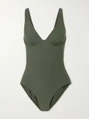 [BONDI BORN] BONDI BORN - Niamh Gathered Sculpteur® Underwired Swimsuit - Green - x small x small Green