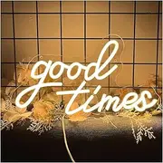 Sign Lamp Good Times Neon Sign for Wall Decor USB Powered LED Light for Bar Wedding Birthday Party Game Room 40cm×22.61cm