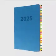 2025 Collins Edge Rainbow Diary Planner Week to View WTV A5 Blue / Teal