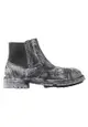 Dolce & Gabbana Black Gray Leather Ankle Boots