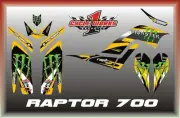Graphics Kit for YAMAHA RAPTOR 700 (2006-2012) 700R CUSTOM Decal KIT YELLOW MIST