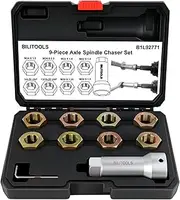 BILITOOLS 10-Piece Axle Spindle Thread Chaser Set, Thread Rethreading Restorer Tool Metric M20 M22 M24 & UNF 13/16”3/4”