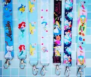 lot Cartoon princess Alice mermaid Neck Straps Key Chains Lanyard ID Holder
