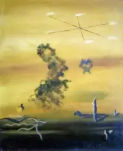 24x20 Cryptic Sky Oil Painting Modern Nonobjective