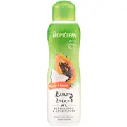 TropiClean Shampoo & Conditioner Papaya & Coconut Luxury 2-in-1 - 355ml