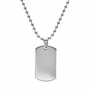 81stgeneration Stainless Steel Flat Plain Dog Tag Pendant Bead Ball Necklace