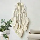 Tapestry Pendant Decorative Fashionable Circle Macrame Leaf Wall Hanging