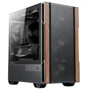 OKINOS Cypress 3 Genuine Walnut Wood MicroATX with 4 120mm, USB-C, 3 Pin Non-PWM Case Fans Pre-Installed,Temper Glass Side Panel, Case