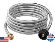 DOZYANT 12 Feet Stainless Steel Braided Propane Adapter Hose 1 lb to 20 lb Co