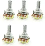 uxcell B50K 50K Ohm Adjustment Single Linear Rotary Taper Potentiometer 5 Pcs