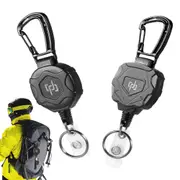 2Pcs Retractable Keychain Heavy Duty Carabiner Badge Holder Tactical ID Badge Reel with Retractable Cord